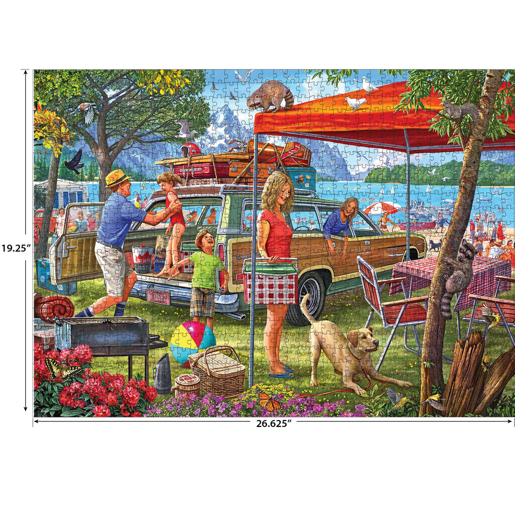 RoseArt Kodak Premium Family Beach Vacation 1000 Piece Jigsaw Puzzle - 27x20 Inches