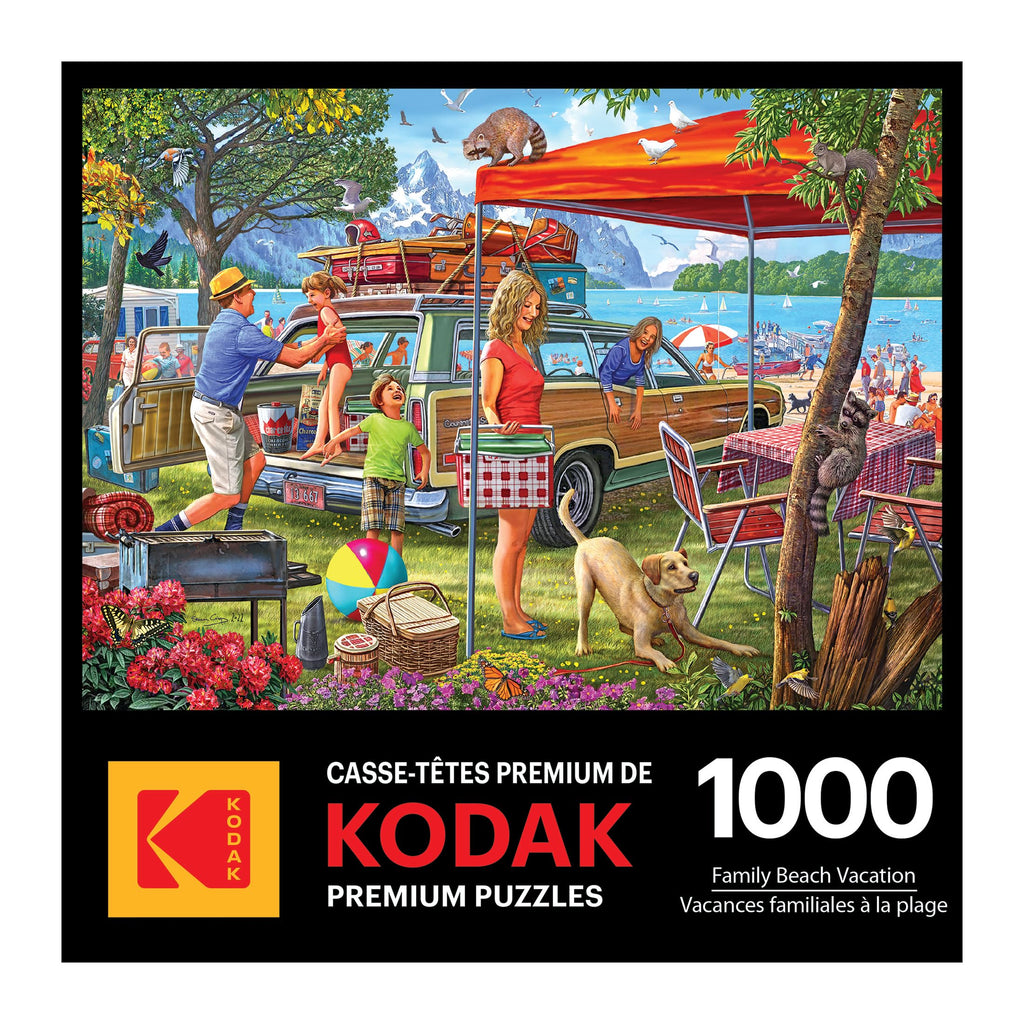 RoseArt Kodak Premium Family Beach Vacation 1000 Piece Jigsaw Puzzle - 27x20 Inches