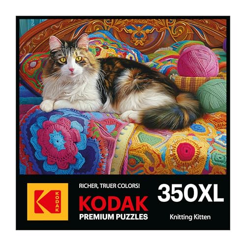RoseArt Kodak Premium Knitting Kitten 350 Piece Jigsaw Puzzle - 24" x 18"