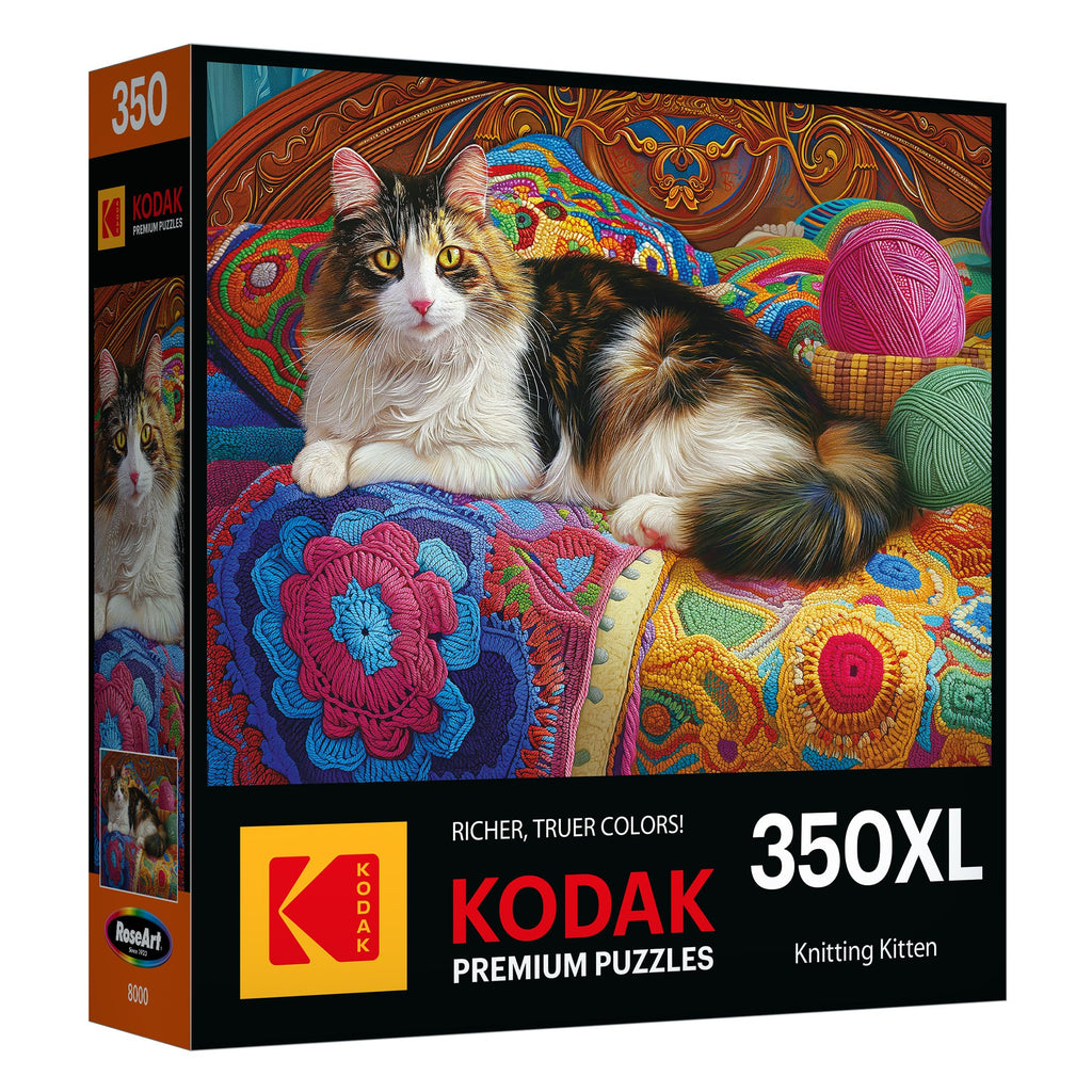 RoseArt Kodak Premium Knitting Kitten 350 Piece Jigsaw Puzzle - 24" x 18"
