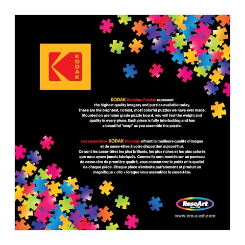 RoseArt Kodak Premium Lake Swimming 1000 Piece Jigsaw Puzzle – Recycled Materials, 19.25x26.62 inches