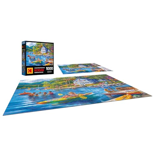 RoseArt Kodak Premium Lake Swimming 1000 Piece Jigsaw Puzzle – Recycled Materials, 19.25x26.62 inches