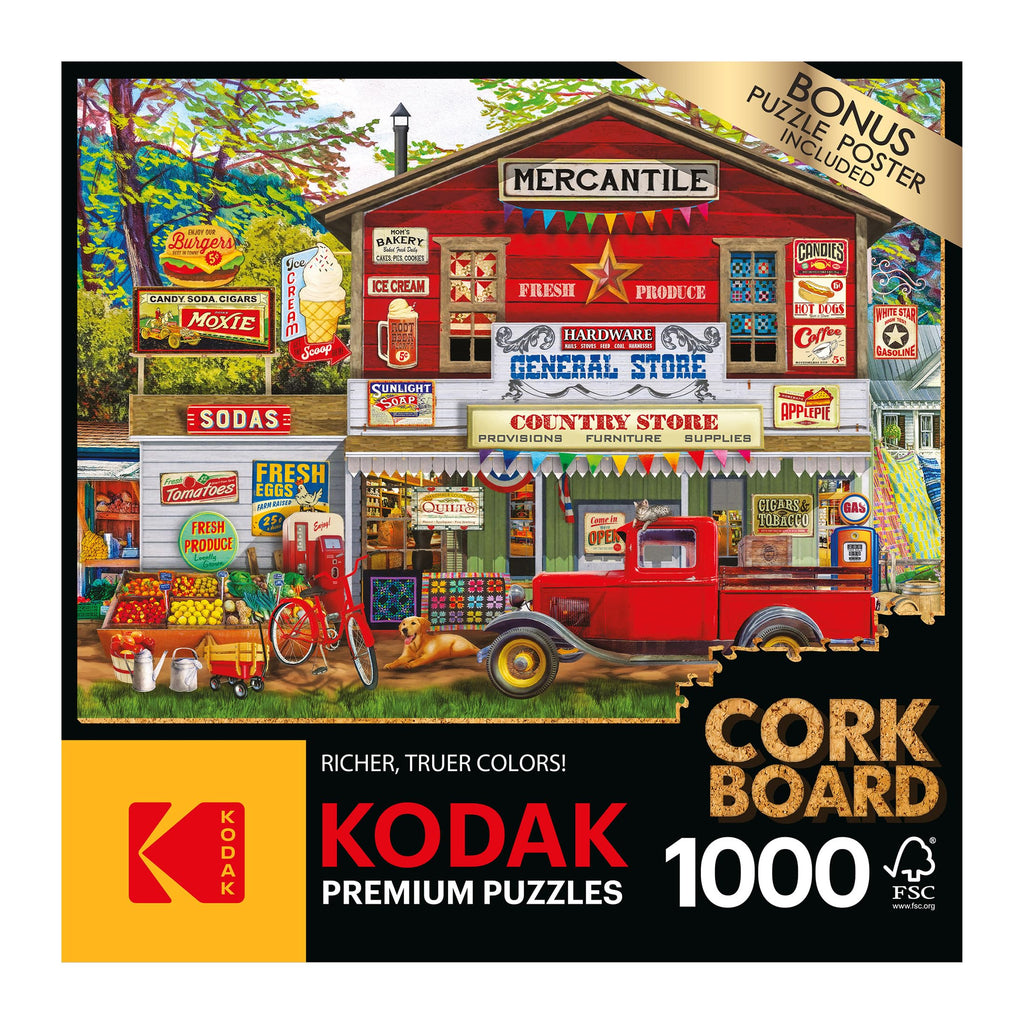 RoseArt Kodak Premium 'Open for Business' 1000-Piece Cork Jigsaw Puzzle