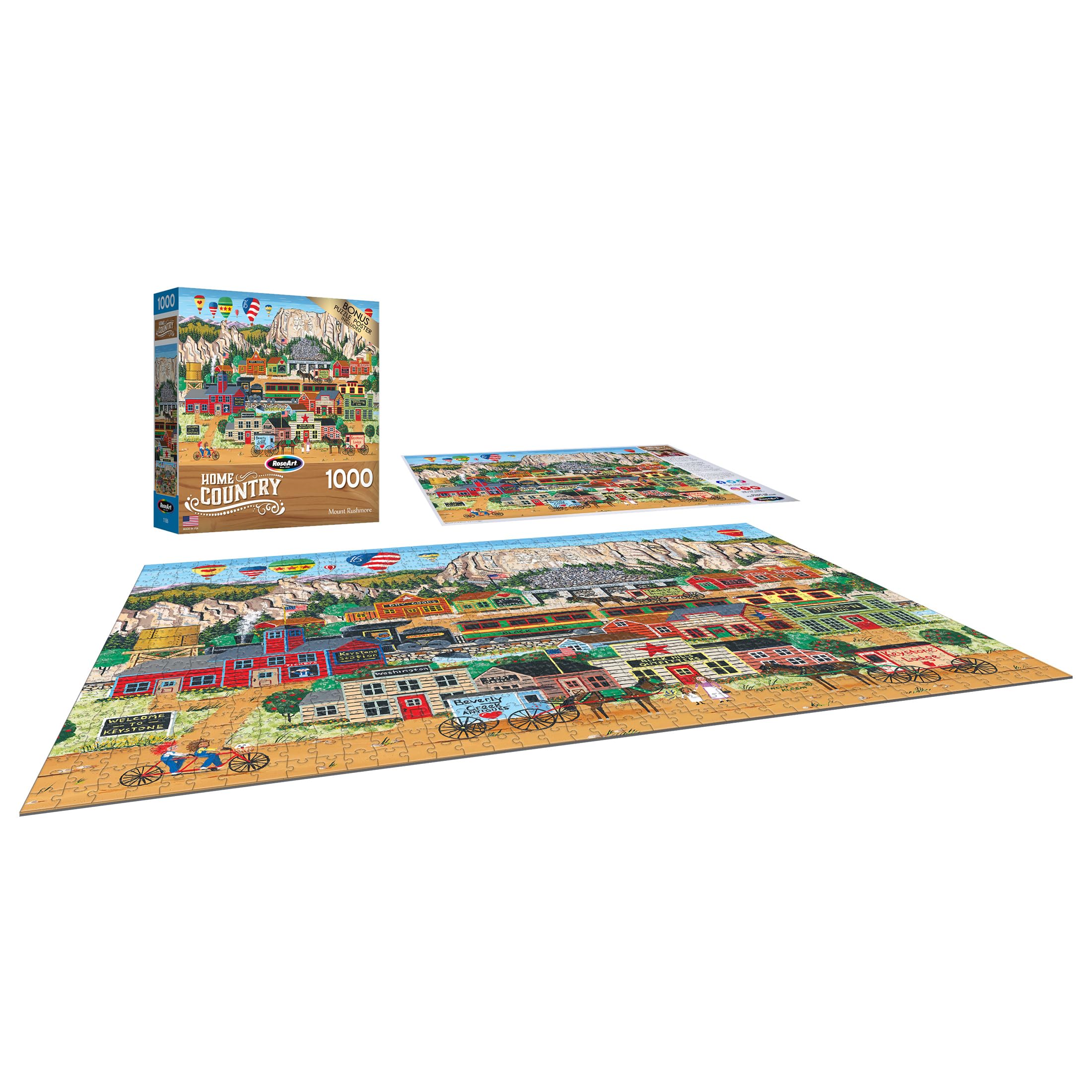 RoseArt Mount Rushmore 1000-Piece Jigsaw Puzzle – Premium Quality Puzzle Board