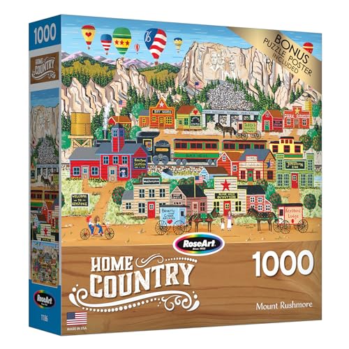 RoseArt Mount Rushmore 1000-Piece Jigsaw Puzzle – Premium Quality Puzzle Board
