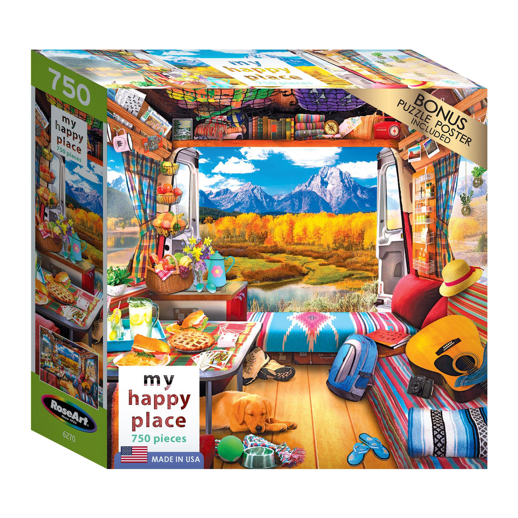 RoseArt My Happy Place Van Life 750 Piece Jigsaw Puzzle - Grand Tetons