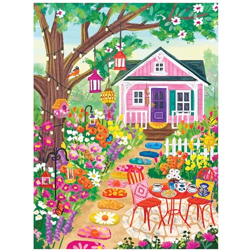 RoseArt Olivia Gibbs Floral Garden 300 Piece Jigsaw Puzzle – 18x24 Inches, Made in USA