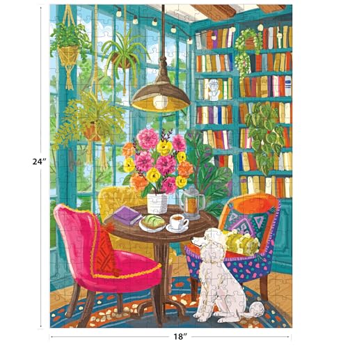 RoseArt Olivia Gibbs Home Library 300-Piece Jigsaw Puzzle – Cozy Reading Nook Scene, 18x24 in, Made in USA