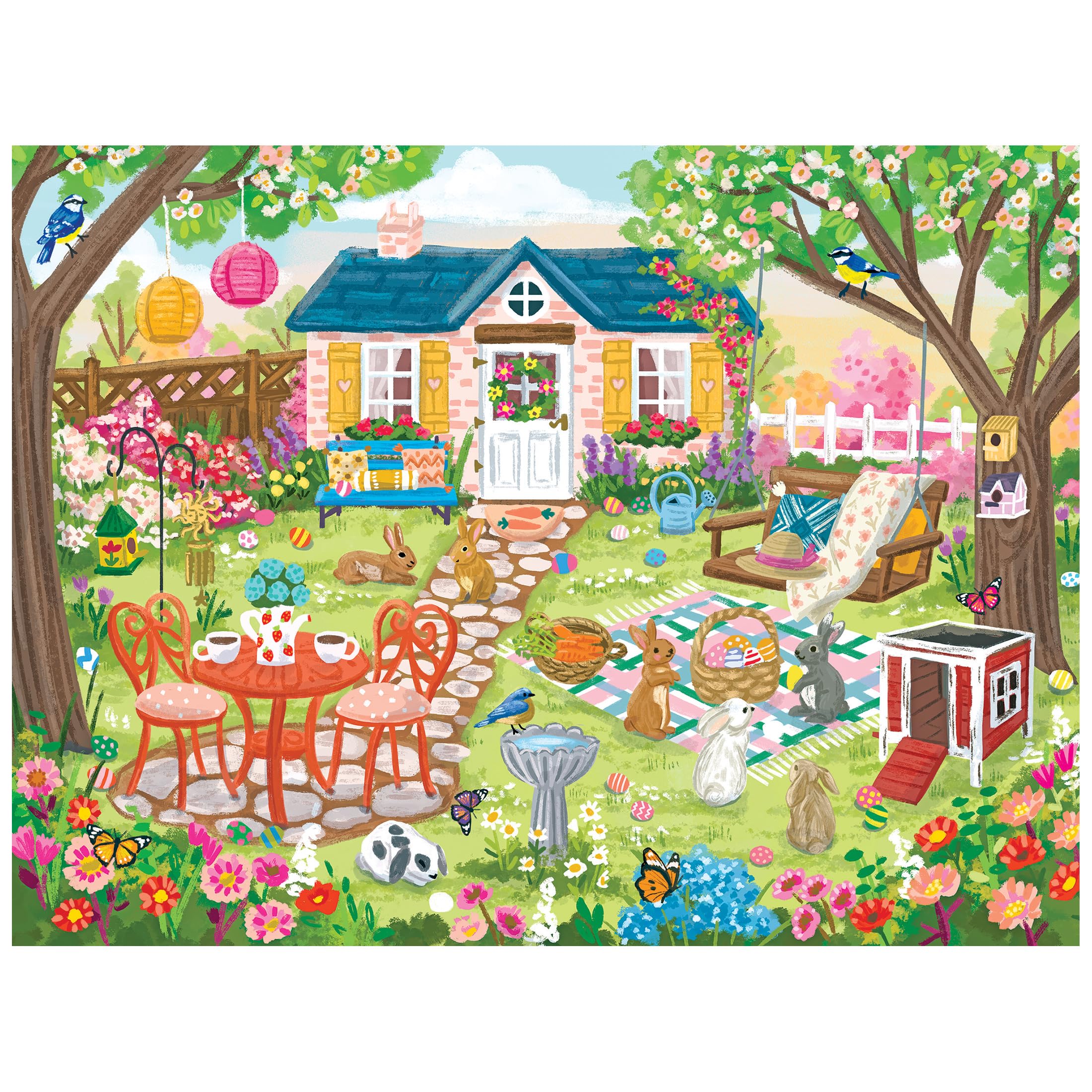 RoseArt Olivia Gibbs Spring Garden 300-Piece Jigsaw Puzzle – 18x24 Inches, Made in USA