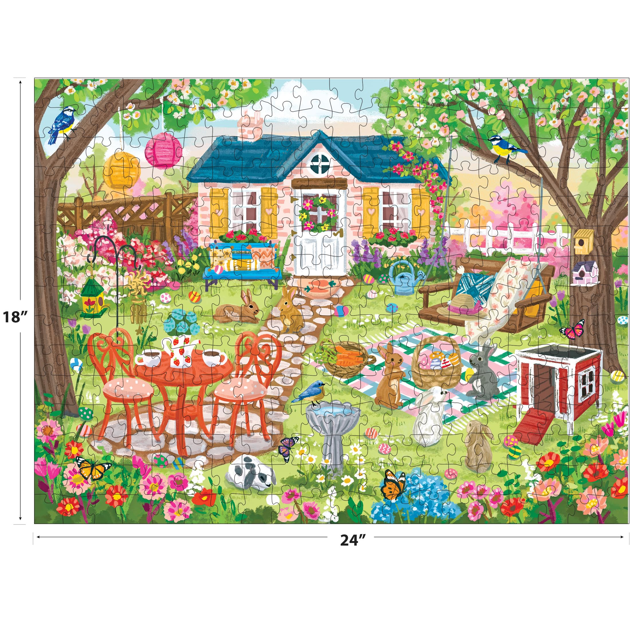 RoseArt Olivia Gibbs Spring Garden 300-Piece Jigsaw Puzzle – 18x24 Inches, Made in USA