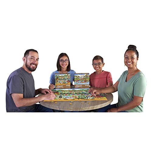 RoseArt Quilt Valley Farm 1000 Piece Puzzle – Premium Quality with Bonus Poster