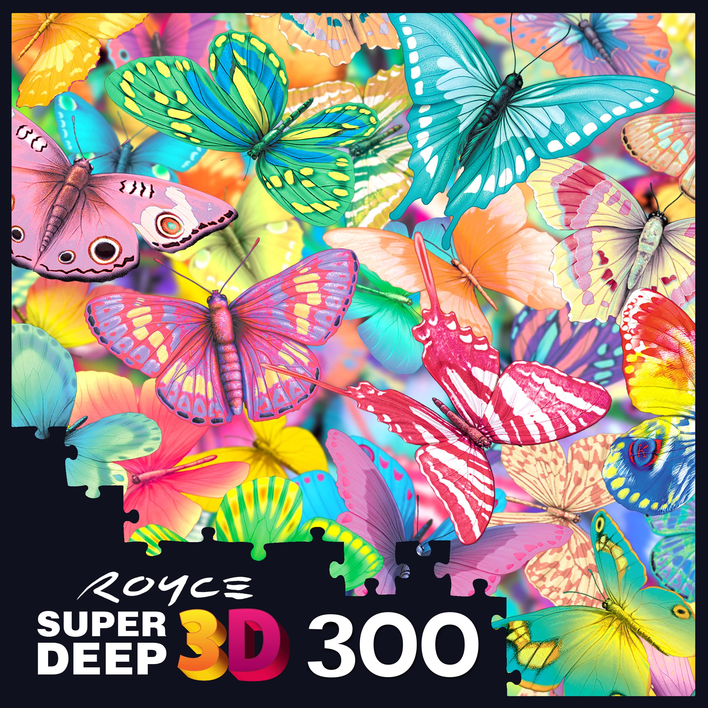 RoseArt Super Deep 3D Butterfly Magic – 300 XL Piece Jigsaw Puzzle for Adults