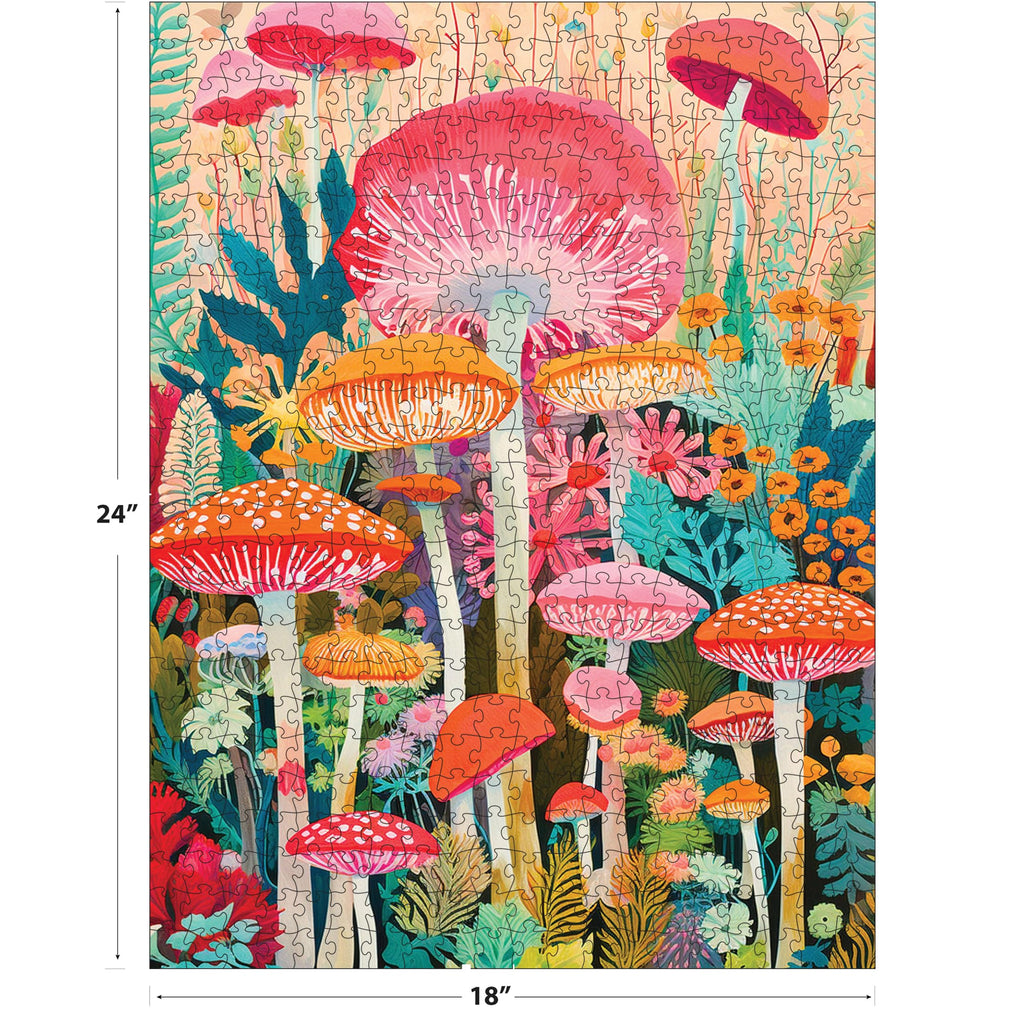 RoseArt Vertical Visions 'Mushrooms' Jigsaw Puzzle – 500 Piece Forest Fantasy for Adults