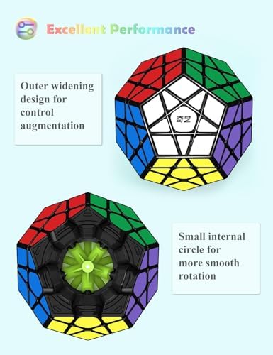 Roxenda Megaminx 3x3 Speed Cube – 12-Sided Dodecahedron Puzzle Toy in Black