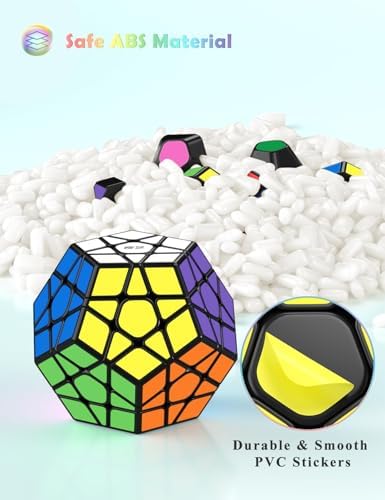Roxenda Megaminx 3x3 Speed Cube – 12-Sided Dodecahedron Puzzle Toy in Black