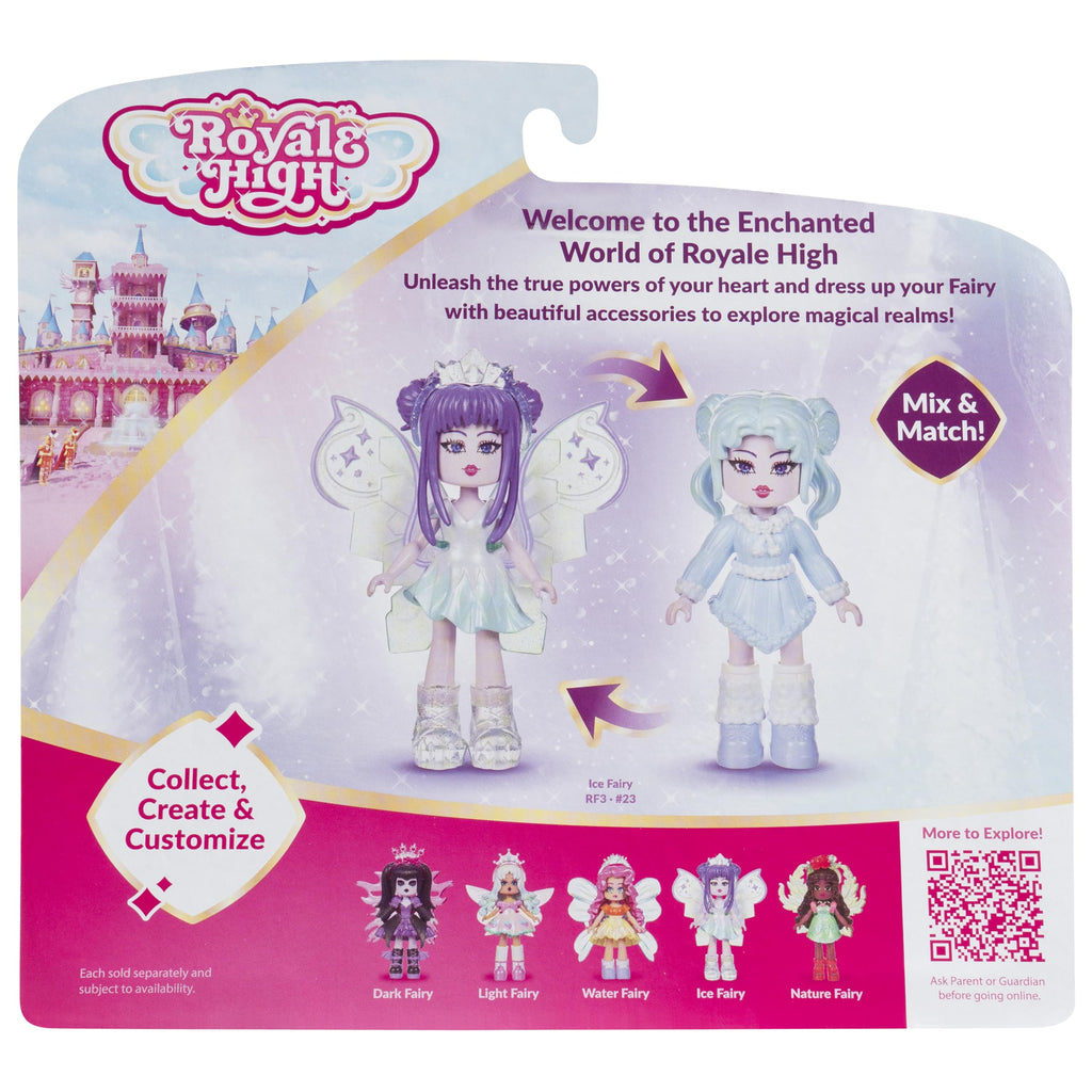 Royale High Ice Fairy Doll – 3-Inch Figure with 9 Accessories and Virtual Code (Series 2)