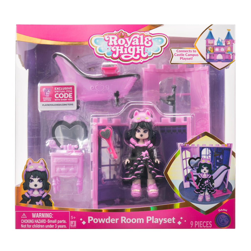 Royale High Powder Room Playset with 1 Doll and 6 Accessories - Virtual Item Code Included