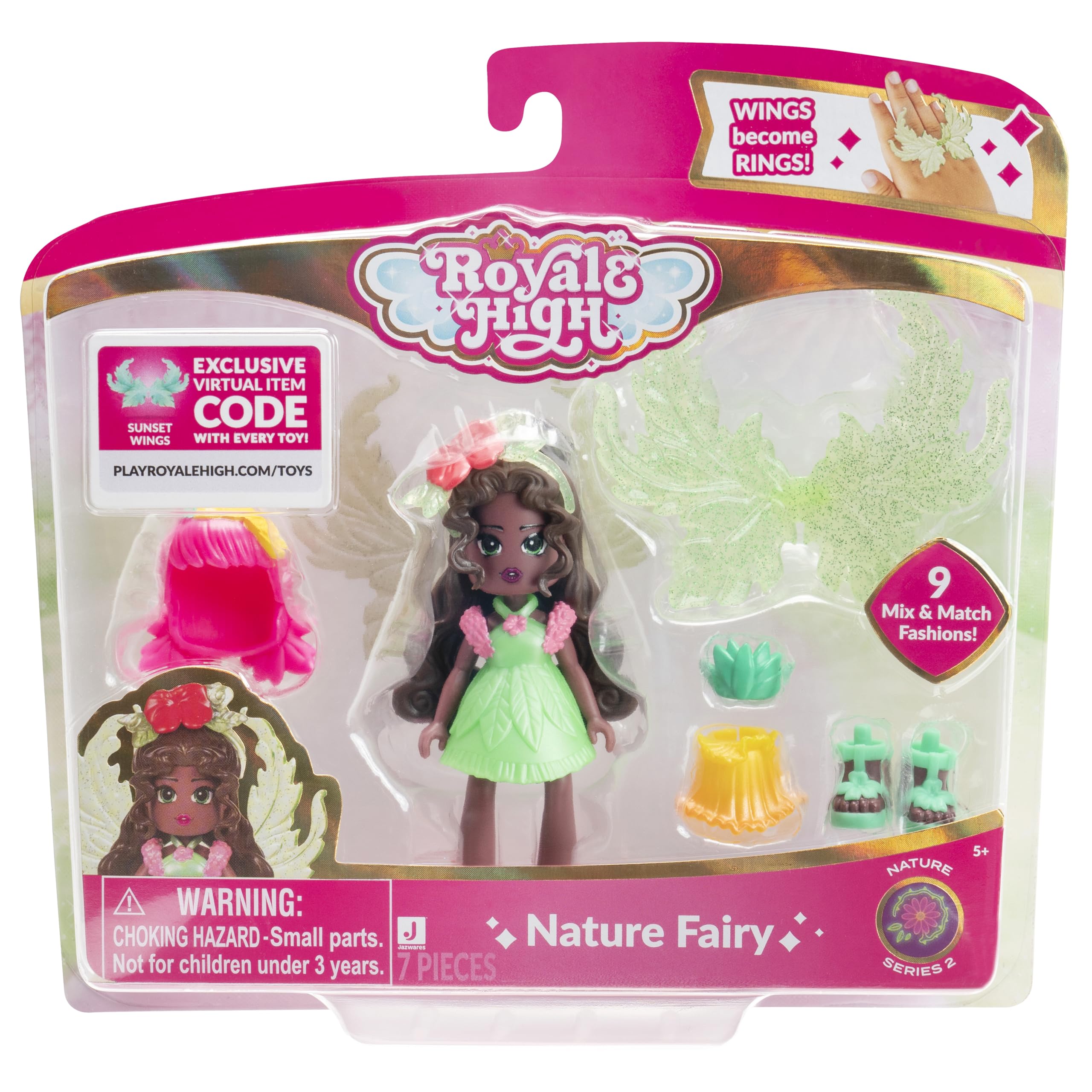 Royale High Series 2 Nature Fairy Doll - 3 Inch with 9 Fashion Pieces & Virtual Item Code