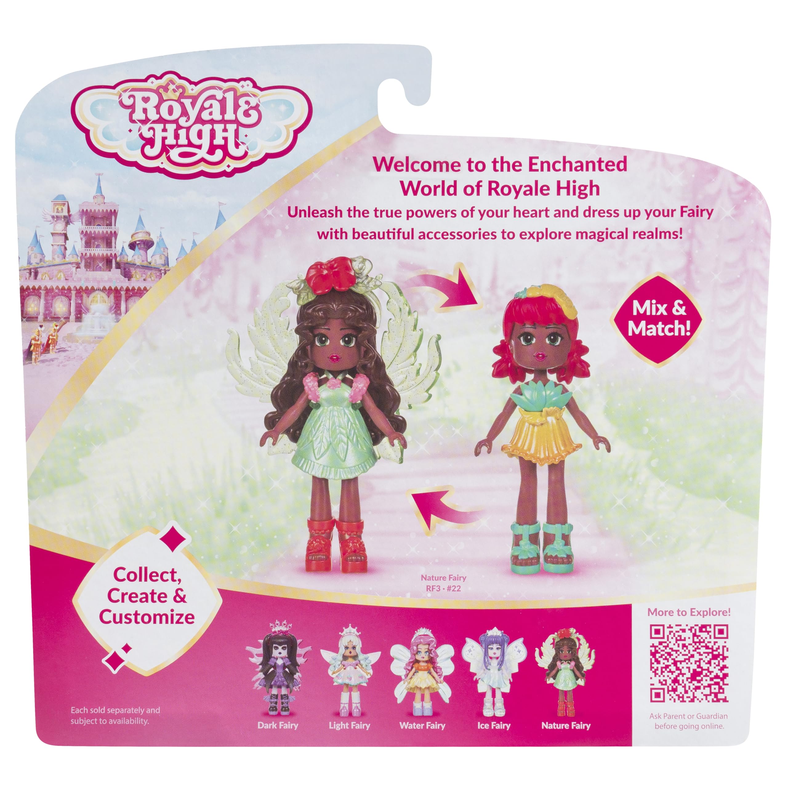 Royale High Series 2 Nature Fairy Doll - 3 Inch with 9 Fashion Pieces & Virtual Item Code
