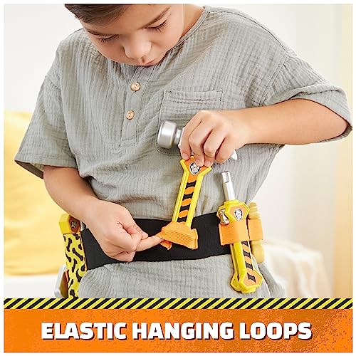 Rubble & Crew Construction Tool Belt – 6-Piece Kids Pretend Play Set with Adjustable Belt