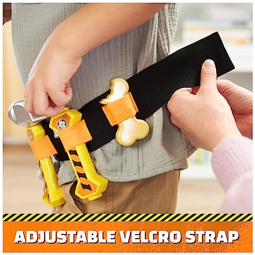 Rubble & Crew Construction Tool Belt – 6-Piece Kids Pretend Play Set with Adjustable Belt