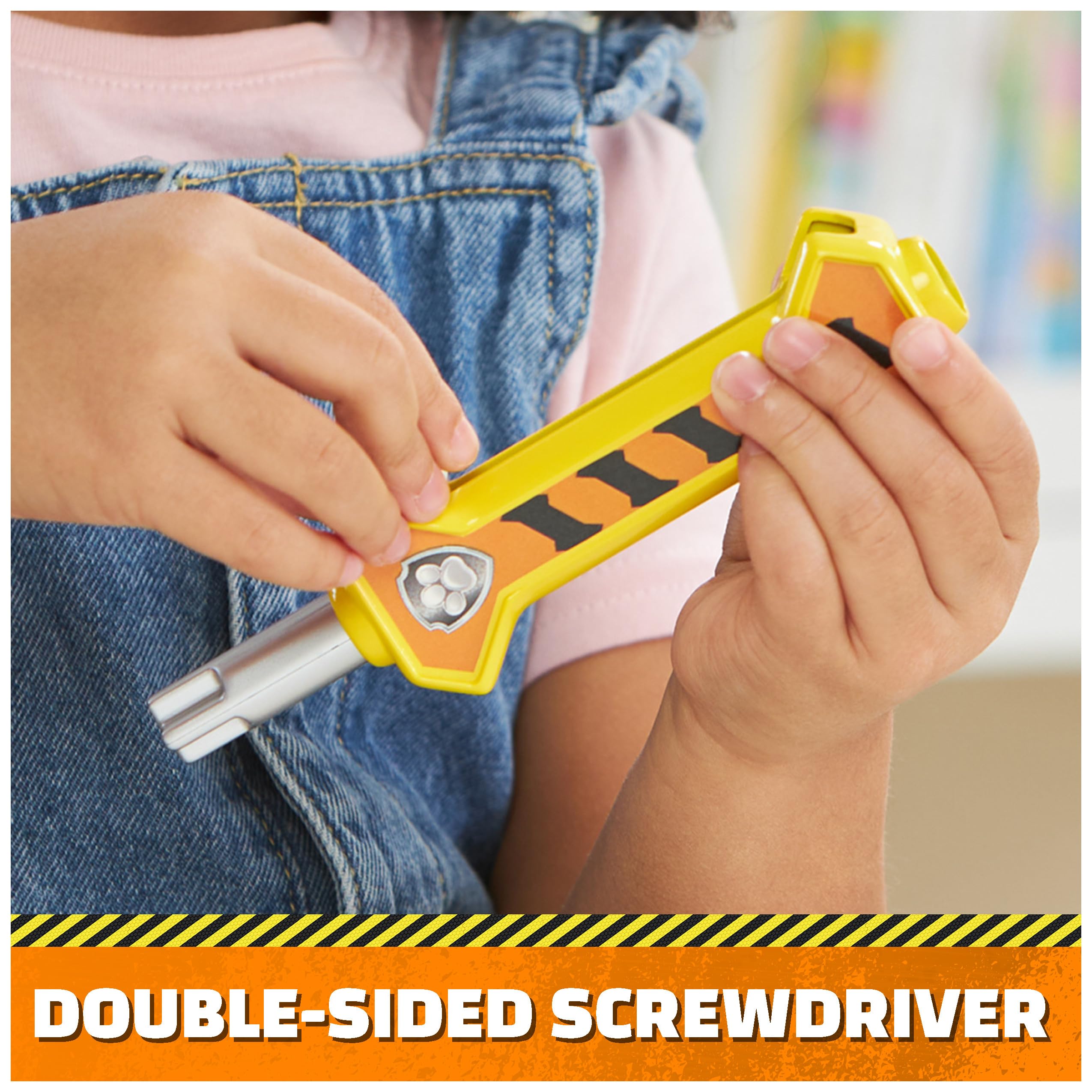 Rubble & Crew Construction Tool Belt – 6-Piece Kids Pretend Play Set with Adjustable Belt