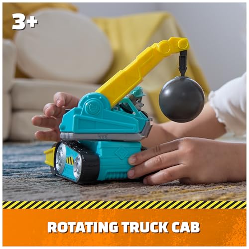 Rubble & Crew Motor's Wrecking Ball Truck with Action Figure – Construction Toy for Kids Ages 3+