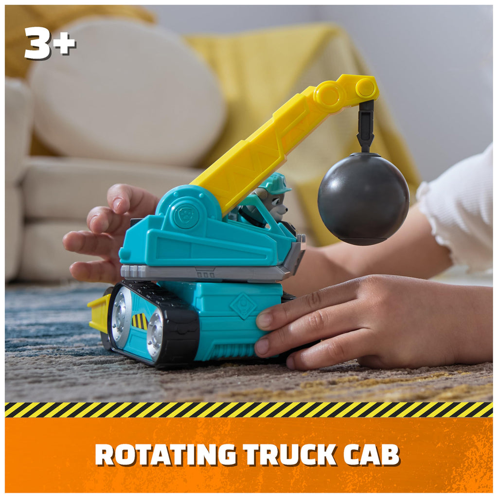 Rubble & Crew Motor's Wrecking Ball Truck with Action Figure – Construction Toy for Kids Ages 3+