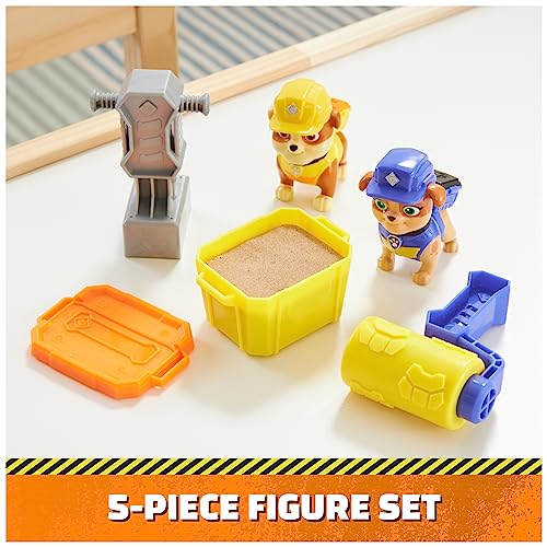 Rubble & Crew Rubble and Mix Action Figures Set with Kinetic Build-It Sand and Tools
