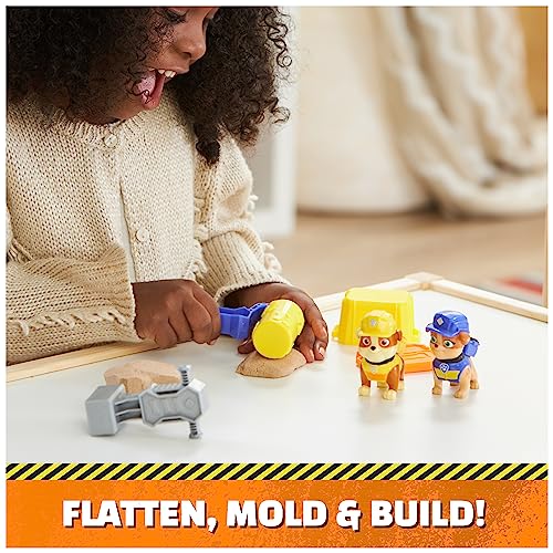 Rubble & Crew Rubble and Mix Action Figures Set with Kinetic Build-It Sand and Tools