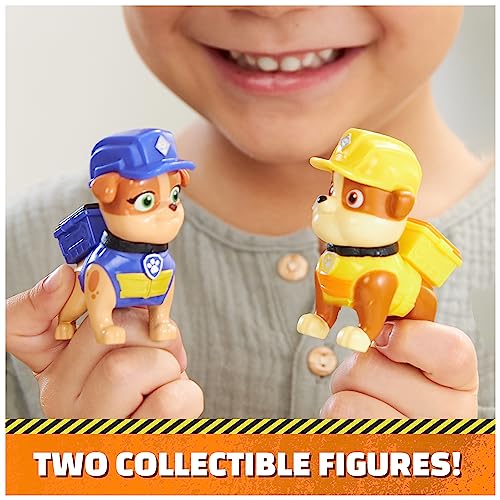 Rubble & Crew Rubble and Mix Action Figures Set with Kinetic Build-It Sand and Tools