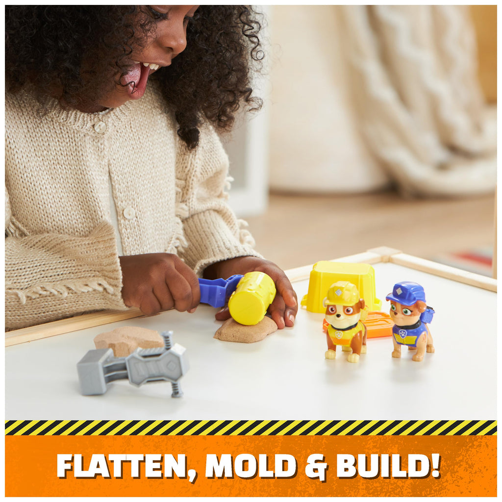 Rubble & Crew Rubble and Mix Action Figures Set with Kinetic Build-It Sand and Tools