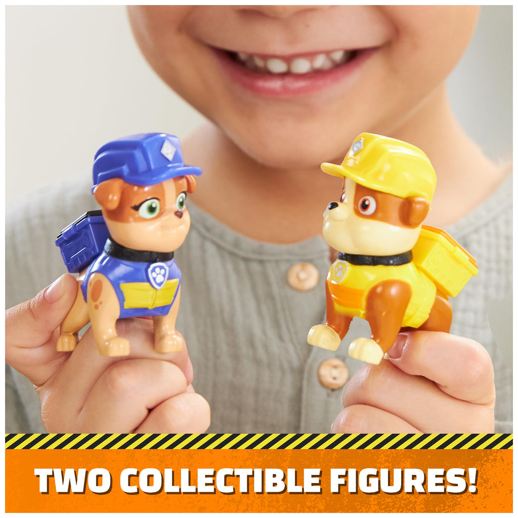 Rubble & Crew Rubble and Mix Action Figures Set with Kinetic Build-It Sand and Tools