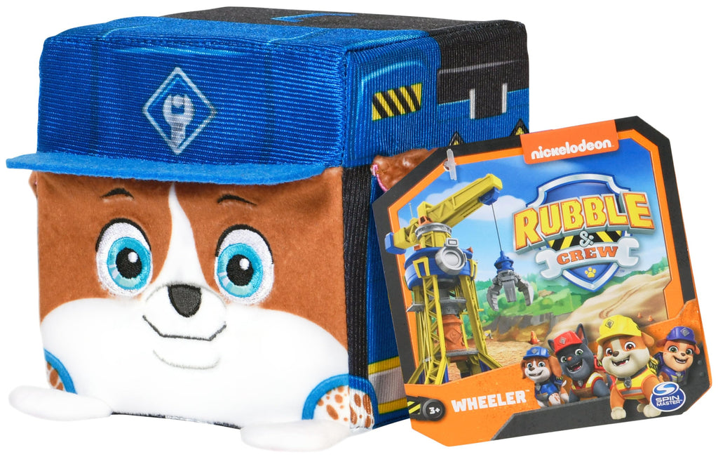 Rubble & Crew Wheeler Plush Toy - 4-Inch Stackable Cube Stuffed Animal for Kids 3+