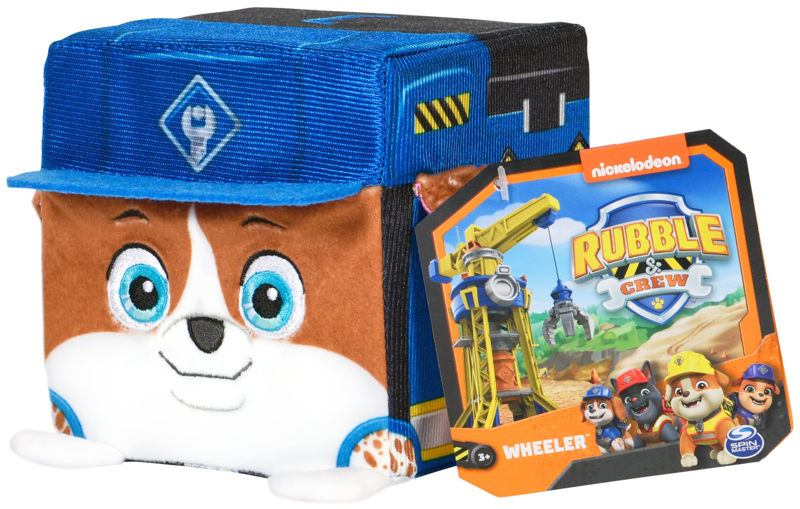 Rubble & Crew Wheeler Plush Toy - 4-Inch Stackable Cube Stuffed Animal for Kids 3+