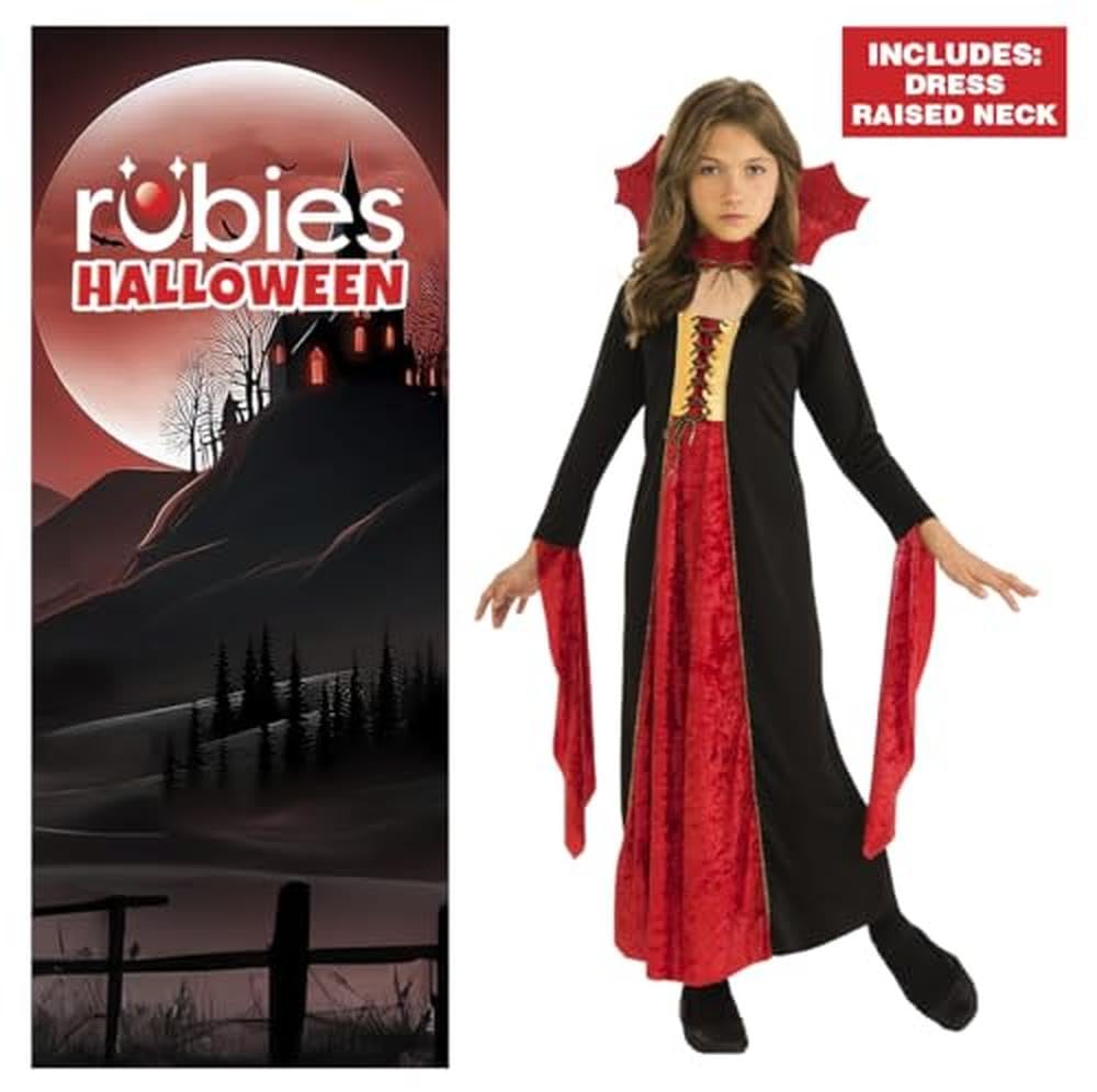 Rubies Girls Gothic Vampiress Costume – Small (4-6) Red Velvet Vampire Dress