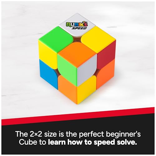 Rubik's 2x2 Speed Cube – Stickerless, Pre-Lubricated, Fast-Turning Puzzle for All Ages