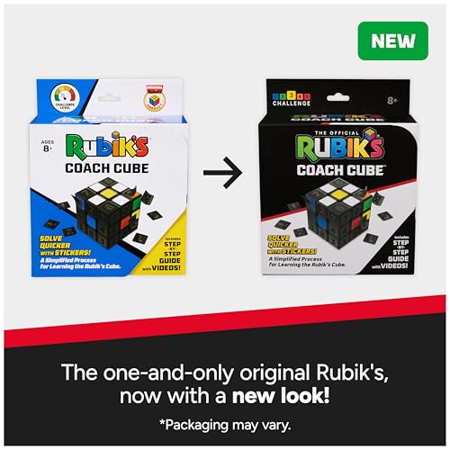 Rubik's Coach Cube 3x3 – Learn to Solve with Stickers, Guide & Videos – Ages 8+