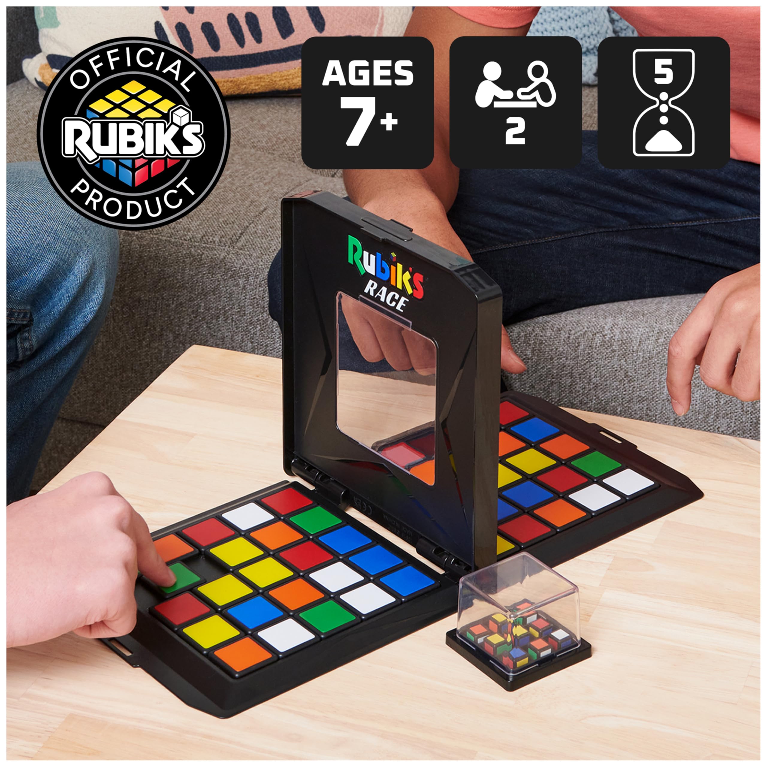 Rubik's Race Ace Edition – 2-Player Fast-Paced Puzzle Strategy Board Game for Ages 7+