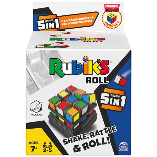 Rubik’s Roll: 5-in-1 Portable Dice Game for Family Travel | Ages 7+