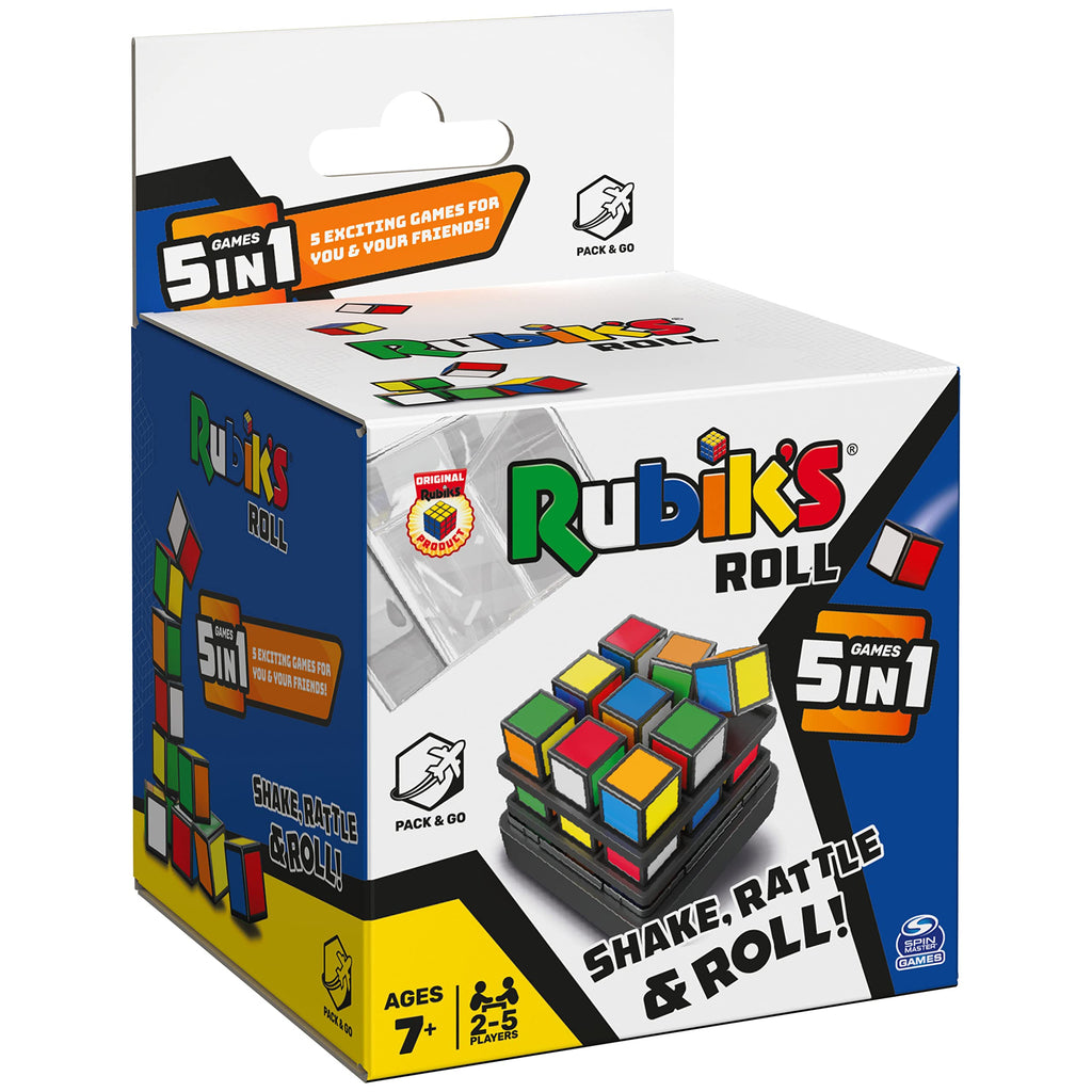 Rubik’s Roll: 5-in-1 Portable Dice Game for Family Travel | Ages 7+