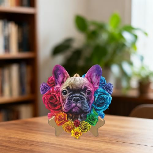 Ruikiyart 200-Piece Bulldog Wooden Puzzle – Unique Shapes, Hand-Painted, 11.2x11.3 Inches