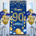 Rumia Navy Blue & Gold 90th Birthday Banner with 18 Balloons Set