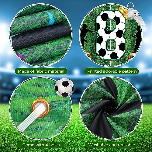 RUMIA Soccer 8th Birthday Banner – Large 70.8x43.3 Inch Sport Themed Party Decoration for Boys