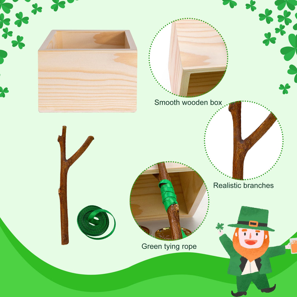 RunNico 14-Piece St. Patrick's Day Leprechaun Trap Kit - Gnome Plush, Cauldron, Coins, DIY Craft for Party Decor