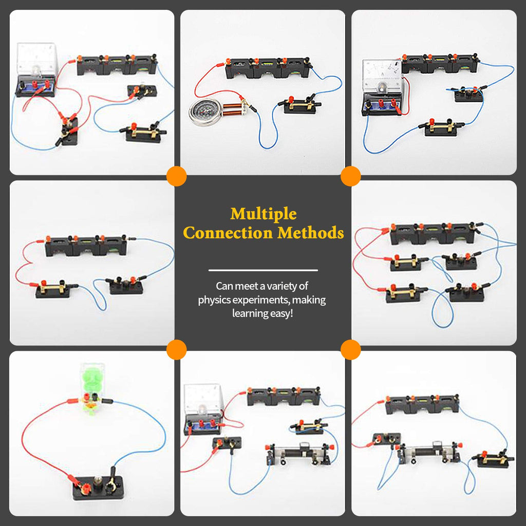Rustark 20-Piece Electrical Circuit Experiment Kit - Screw Base Light Bulbs, Battery Holders, Switches & Wires for Series and Parallel Circuits