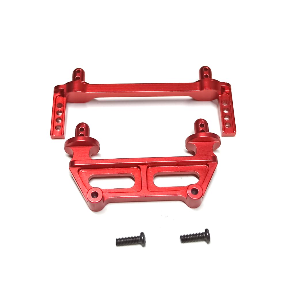 RWLZLB 16281 F/R Metal Body Pillars for 1/16 RC Trucks - Replacement Accessories Compatible with Hyper GO H16BM H16GT H16DR MJX H16 16208 16209 16210 (Red)