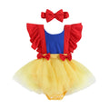 RWYBEIW Newborn Baby Girls Snow White Romper Costume Set 2-Piece Summer Outfit with Headband