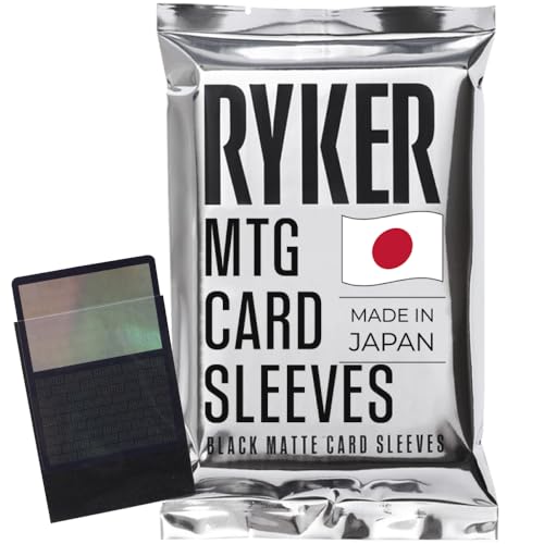 Ryker Card Sleeves (100 Pack) – Tournament Grade, Made in Japan, 120 Micron, Black
