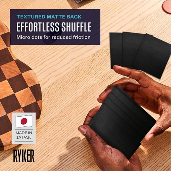Ryker Japanese Size Matte Card Sleeves – 100 Pack for Yu-Gi-Oh, Vanguard & TCGs (Black)